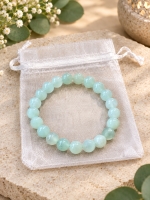 Preview: Jade Armband aus China-Jade mit grünen Natursteinperlen 8 mm