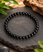 Turmalin Armband aus schwarzen Turmalin Natursteinperlen 6 mm