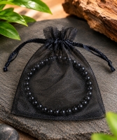 Preview: Turmalin Armband aus schwarzen Turmalin Natursteinperlen 6 mm