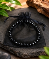 Preview: Turmalin Armband aus schwarzen Turmalin Natursteinperlen 6 mm