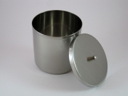 Wattedose mit Deckel aus Edelstahl