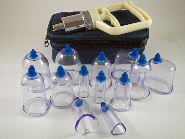 Schröpfglas Set Acrylglas 13 teilig mit Tasche