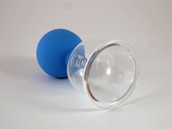 Schröpfglas mit Ball 6 cm aus Kunststoff