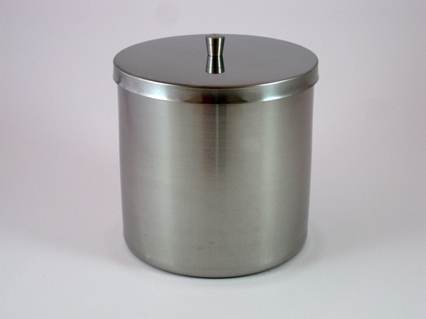 Wattedose mit Deckel aus Edelstahl