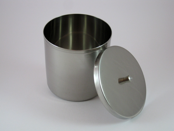 Wattedose mit Deckel aus Edelstahl